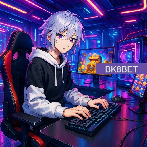 Imagem promocional da BK8BET mostrando a plataforma e suas vantagens