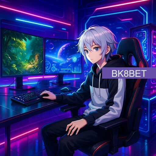 Imagem promocional da BK8BET mostrando a plataforma e suas vantagens