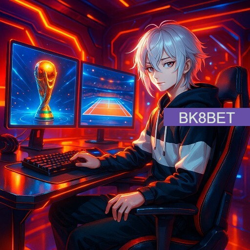 Imagem promocional da BK8BET mostrando a plataforma e suas vantagens
